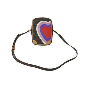 Louis Vuitton Game on Panam Monogram Shoulder Bag Brown Heart Pattern